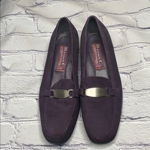 Denim & Co Purple Leather Loafers